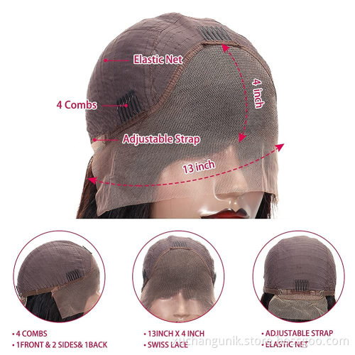 Cheap Hair Water Wave Virgin Cuticle Aligned 13*4 Closure Lace Front Wig Remy Brazilian Human Hair 13*4 Lace Wigs Water Wave